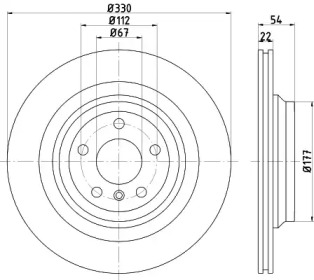 HELLA PAGID 8dd355122561 -  Диск тормозной вентилируемый